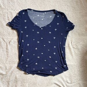 Maurices Dark Blue Starry V-Neck Tee